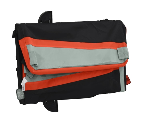 vidaXL velosipēda piekabe, 45 kg, melna un oranža, dzelzs