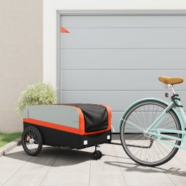 Velosipēda Piekabe, 45 Kg, Melna Un Oranža, Dzelzs Vidaxl