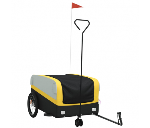vidaXL velosipēda piekabe, 45 kg, melna un dzeltena, dzelzs