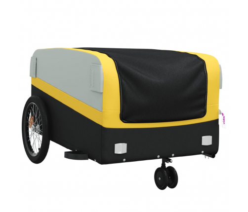 vidaXL velosipēda piekabe, 45 kg, melna un dzeltena, dzelzs