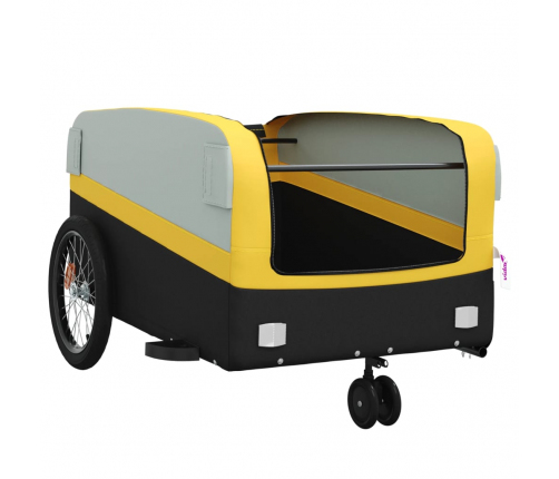 vidaXL velosipēda piekabe, 45 kg, melna un dzeltena, dzelzs