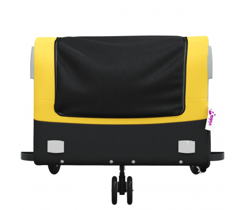 vidaXL velosipēda piekabe, 45 kg, melna un dzeltena, dzelzs
