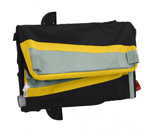 vidaXL velosipēda piekabe, 45 kg, melna un dzeltena, dzelzs