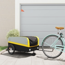 Velosipēda Piekabe, 45 Kg, Melna Un Dzeltena, Dzelzs Vidaxl