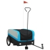 vidaXL velosipēda piekabe, 45 kg, melna un zila, dzelzs