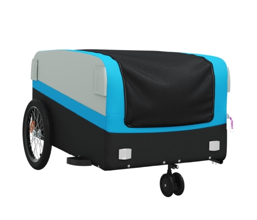 vidaXL velosipēda piekabe, 45 kg, melna un zila, dzelzs