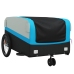 vidaXL velosipēda piekabe, 45 kg, melna un zila, dzelzs