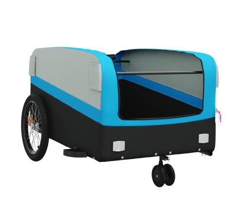 vidaXL velosipēda piekabe, 45 kg, melna un zila, dzelzs