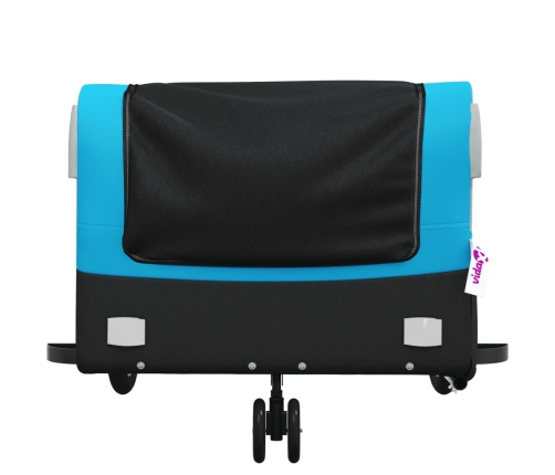 vidaXL velosipēda piekabe, 45 kg, melna un zila, dzelzs