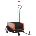 vidaXL velosipēda piekabe, 45 kg, melna un oranža, dzelzs