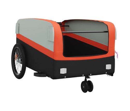 vidaXL velosipēda piekabe, 45 kg, melna un oranža, dzelzs