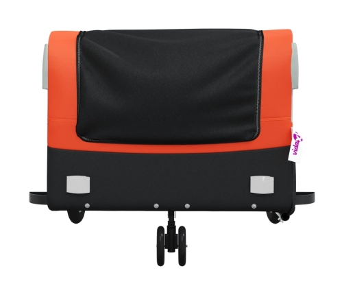 vidaXL velosipēda piekabe, 45 kg, melna un oranža, dzelzs