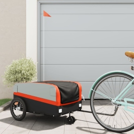 Velosipēda Piekabe, 45 Kg, Melna Un Oranža, Dzelzs Vidaxl