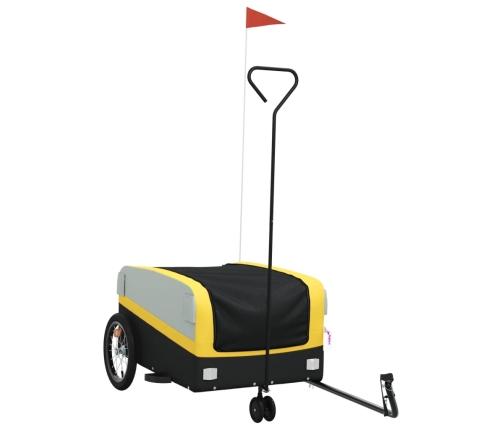 vidaXL velosipēda piekabe, 45 kg, melna un dzeltena, dzelzs
