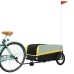vidaXL velosipēda piekabe, 45 kg, melna un dzeltena, dzelzs