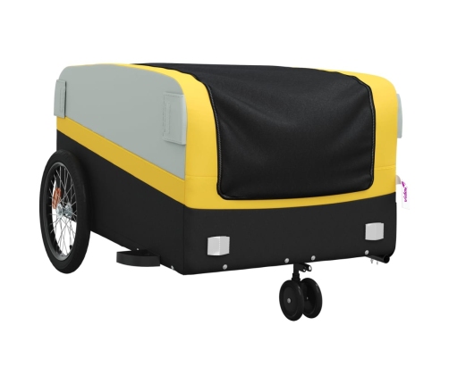 vidaXL velosipēda piekabe, 45 kg, melna un dzeltena, dzelzs