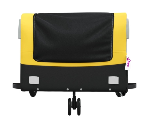 vidaXL velosipēda piekabe, 45 kg, melna un dzeltena, dzelzs