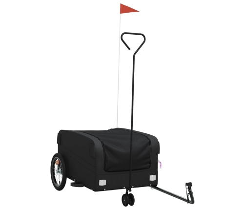 vidaXL velosipēda piekabe, 45 kg, melna, dzelzs
