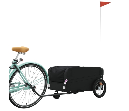 vidaXL velosipēda piekabe, 45 kg, melna, dzelzs