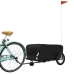 vidaXL velosipēda piekabe, 45 kg, melna, dzelzs