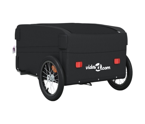 vidaXL velosipēda piekabe, 45 kg, melna, dzelzs