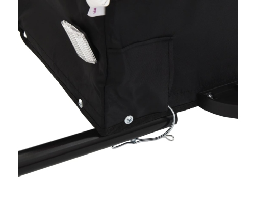 vidaXL velosipēda piekabe, 45 kg, melna, dzelzs