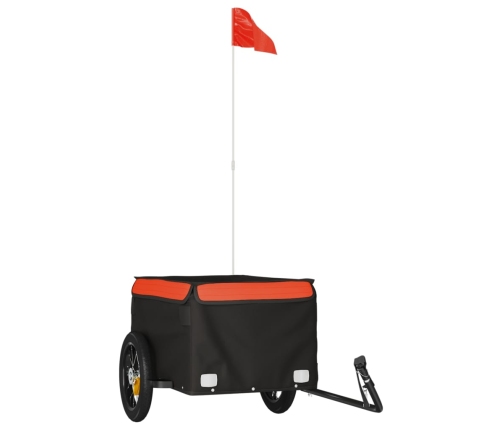 vidaXL velosipēda piekabe, 30 kg, melna un oranža, dzelzs