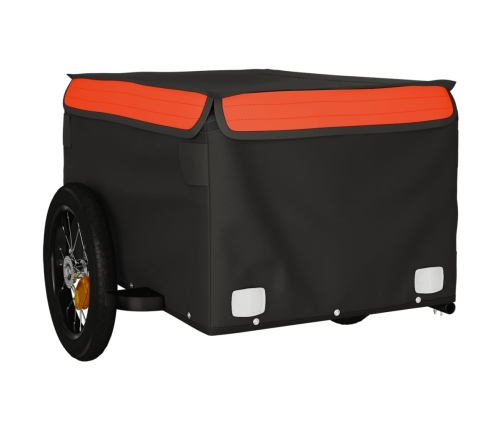 vidaXL velosipēda piekabe, 30 kg, melna un oranža, dzelzs