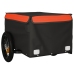 vidaXL velosipēda piekabe, 30 kg, melna un oranža, dzelzs