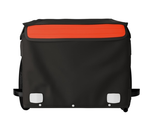 vidaXL velosipēda piekabe, 30 kg, melna un oranža, dzelzs