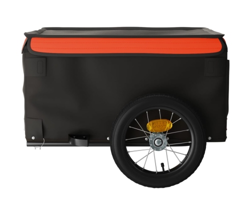 vidaXL velosipēda piekabe, 30 kg, melna un oranža, dzelzs