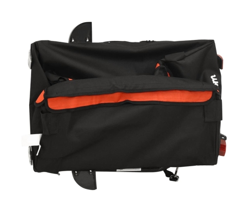 vidaXL velosipēda piekabe, 30 kg, melna un oranža, dzelzs