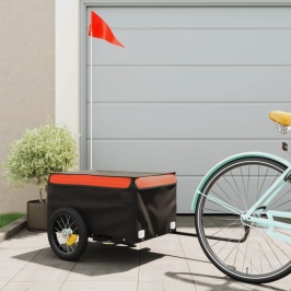 Velosipēda Piekabe, 30 Kg, Melna Un Oranža, Dzelzs Vidaxl