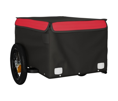 vidaXL velosipēda piekabe, 30 kg, melna un sarkana, dzelzs