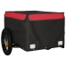 vidaXL velosipēda piekabe, 30 kg, melna un sarkana, dzelzs