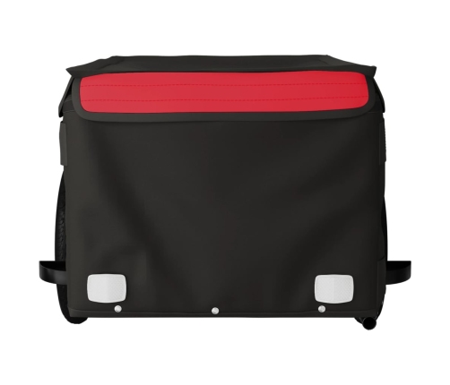 vidaXL velosipēda piekabe, 30 kg, melna un sarkana, dzelzs