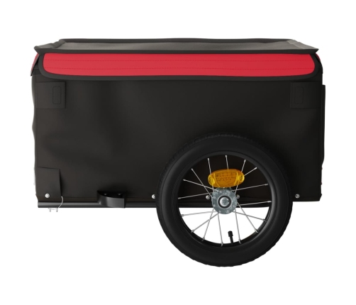 vidaXL velosipēda piekabe, 30 kg, melna un sarkana, dzelzs