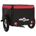 vidaXL velosipēda piekabe, 30 kg, melna un sarkana, dzelzs