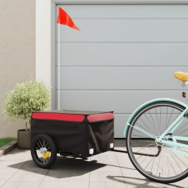 Velosipēda Piekabe, 30 Kg, Melna Un Sarkana, Dzelzs Vidaxl