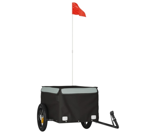 vidaXL velosipēda piekabe, 30 kg, melna un pelēka , dzelzs