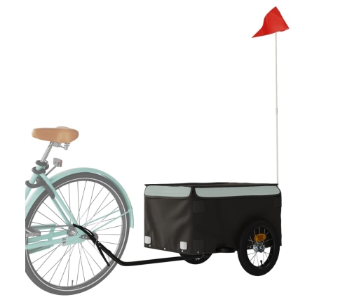 vidaXL velosipēda piekabe, 30 kg, melna un pelēka , dzelzs