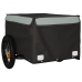 vidaXL velosipēda piekabe, 30 kg, melna un pelēka , dzelzs