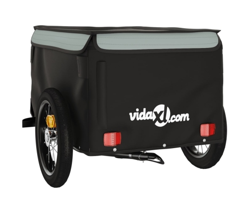 vidaXL velosipēda piekabe, 30 kg, melna un pelēka , dzelzs