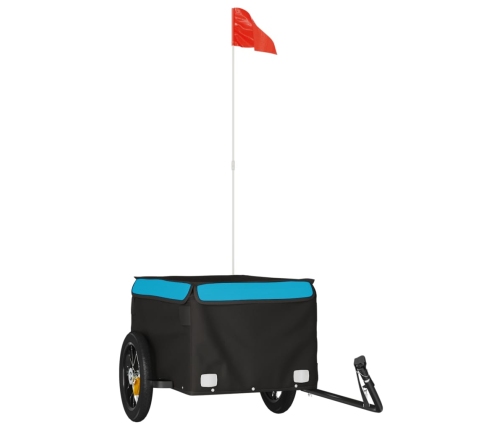 vidaXL velosipēda piekabe, 30 kg, melna un zila, dzelzs