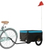vidaXL velosipēda piekabe, 30 kg, melna un zila, dzelzs