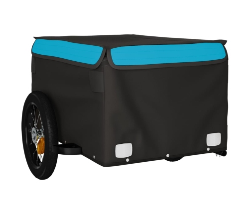 vidaXL velosipēda piekabe, 30 kg, melna un zila, dzelzs