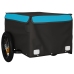 vidaXL velosipēda piekabe, 30 kg, melna un zila, dzelzs