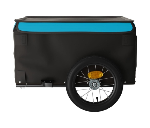 vidaXL velosipēda piekabe, 30 kg, melna un zila, dzelzs