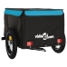 vidaXL velosipēda piekabe, 30 kg, melna un zila, dzelzs