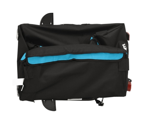 vidaXL velosipēda piekabe, 30 kg, melna un zila, dzelzs